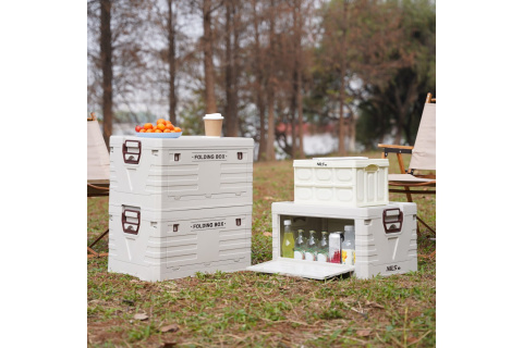 SKŁADANA SKRZYNIA KEMPINGOWA BIAŁA Z FUNKCJĄ STOŁU 2W1 15L /NILS CAMP