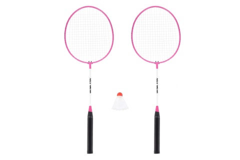 ZESTAW RAKIET RÓŻOWY DO BADMINTONA + LOTKA NRZ001 /NILS