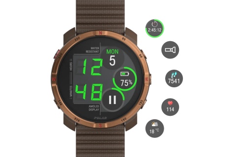 ZEGAREK SPORTOWY GRIT X2 BRĄZOWY BROWN COPPER /POLAR