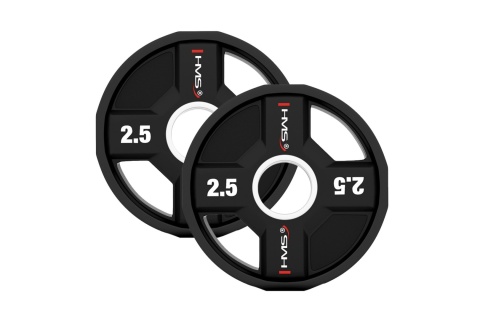 TALERZE OLIMPIJSKIE POLIURETANOWE ZESTAW 2 X 2.5 - 25 KG CPU (155 KG) TPC SET /HMS