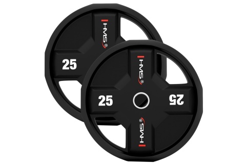 TALERZE OLIMPIJSKIE POLIURETANOWE ZESTAW 2 X 2.5 - 25 KG CPU (155 KG) TPC SET /HMS