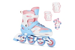 ŁYŻWOROLKI LED + OCHRANIACZE MOONBEAM BIAŁE ROZM. S(31-34) ZESTAW NA0189 /NILS EXTREME