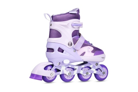 ŁYŻWOROLKI LED + OCHRANIACZE MOONBEAM FIOLETOWE ROZM. L(39-42) ZESTAW NA0189 /NILS EXTREME