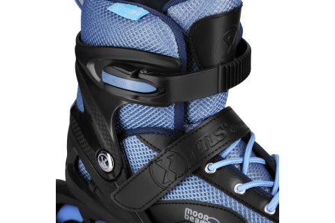 ŁYŻWOROLKI LED + OCHRANIACZE MOONBEAM NIEBIESKIE ROZM. M(35-38) ZESTAW NA0189 /NILS EXTREME