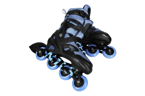 ŁYŻWOROLKI LED + OCHRANIACZE MOONBEAM NIEBIESKIE ROZM. M(35-38) ZESTAW NA0189 /NILS EXTREME