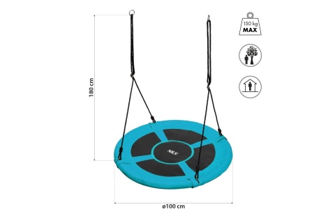 BOCIANIE GNIAZDO HUŚTAWKA TURKUS ŚR.100 CM NB5031 /NILS