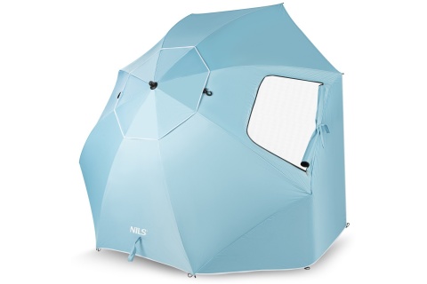 PARASOL/PARAWAN PLAŻOWY 2W1 XXL 240 CM NIEBIESKI NC17114 /NILS