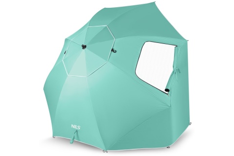 PARASOL/PARAWAN PLAŻOWY 2W1 XXL 240 CM ZIELONY NC17114 /NILS