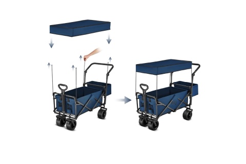 WÓZEK TURYSTYCZNY 120L NIEBIESKI NC2605 /NILS CAMP