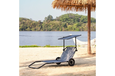 LEŻAK Z DASZKIEM SZARY NC3307 /NILS