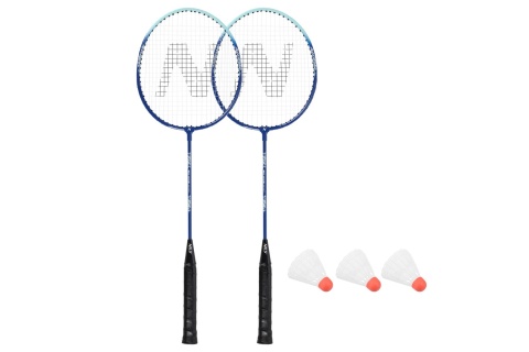 RAKIETY DO BADMINTONA ALUMINIOWE + 3 LOTKI + POKROWIEC 1/2 NRZ210 ZESTAW/NILS