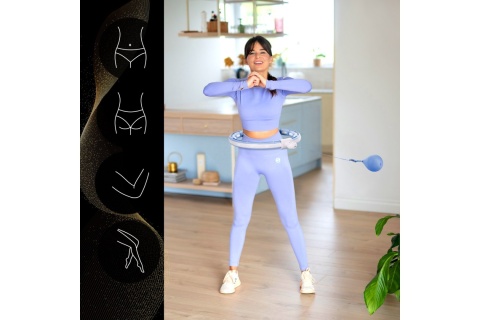 HULA HOP MAGNETYCZNY Z LICZNIKIEM BLUE HHM15 + PAS BR163 BLACK PLUS SIZE ZESTAW /HMS