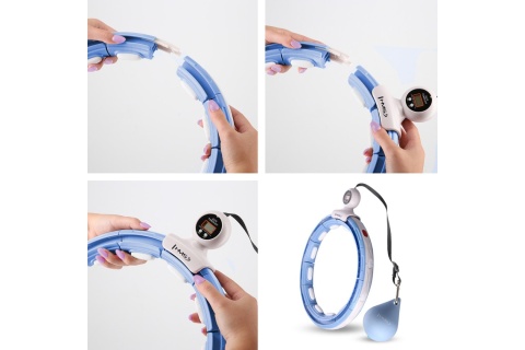 HULA HOP MAGNETYCZNY Z LICZNIKIEM BLUE HHM15 + PAS BR163 BLACK PLUS SIZE ZESTAW /HMS