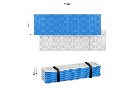 KARIMATA SKŁADANA TURYSTYCZNA Z PODBICIEM ALUMINIOWYM + XPE 195 CM NIEBIESKA NC17103 /NILS CAMP