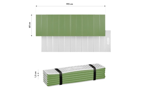 KARIMATA SKŁADANA TURYSTYCZNA Z PODBICIEM ALUMINIOWYM + XPE 195 CM ZIELONA NC17103 /NILS CAMP