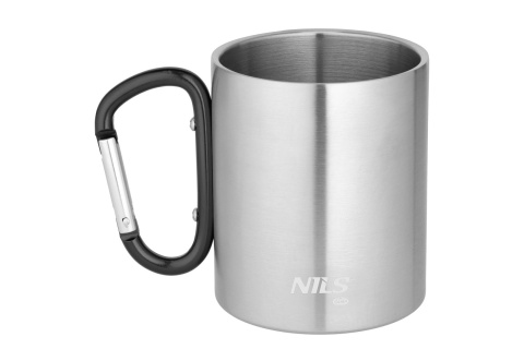 KUBEK KEMPINGOWY Z KARABIŃCZYKIEM 300 ML STAL NIERDZEWNA CZARNY NC17110 /NILS CAMP