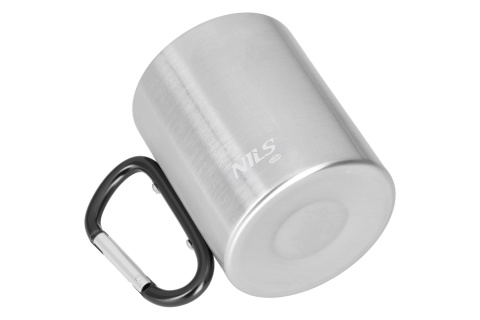 KUBEK KEMPINGOWY Z KARABIŃCZYKIEM 300 ML STAL NIERDZEWNA CZARNY NC17110 /NILS CAMP