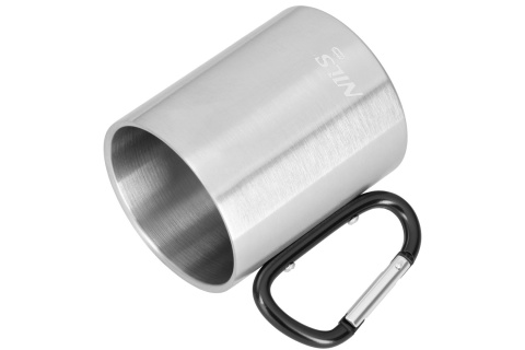 KUBEK KEMPINGOWY Z KARABIŃCZYKIEM 300 ML STAL NIERDZEWNA CZARNY NC17110 /NILS CAMP