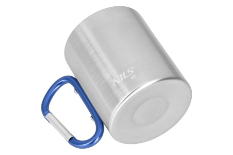 KUBEK KEMPINGOWY Z KARABIŃCZYKIEM 300 ML STAL NIERDZEWNA NIEBIESKI NC17110 /NILS CAMP