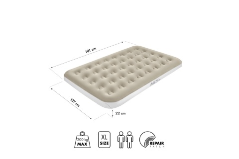 MATERAC TURYSTYCZNY DMUCHANY 191X137X22 CM BEŻOWY NC2802 /NILS CAMP