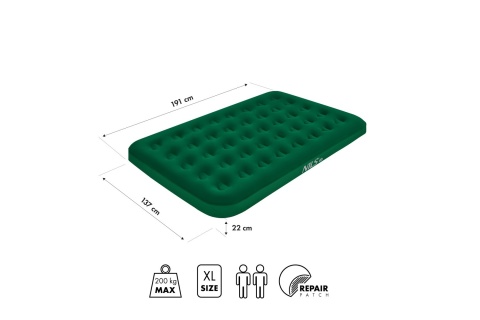 MATERAC TURYSTYCZNY DMUCHANY 191X137X22 CM ZIELONY NC2802 NILS CAMP