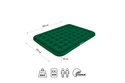 MATERAC TURYSTYCZNY DMUCHANY 203X152X22 CM ZIELONY NC2803 /NILS CAMP