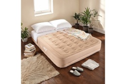 MATERAC DWUOSOBOWY KING SIZE BEŻOWY + POMPKA ELEKTRYCZNA NC2808 /NILS CAMP