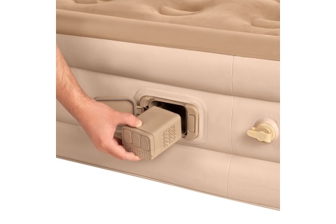 MATERAC DWUOSOBOWY KING SIZE BEŻOWY + POMPKA ELEKTRYCZNA NC2808 /NILS CAMP