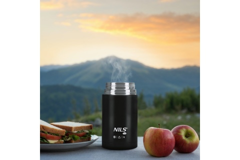 TERMOS OBIADOWY 1000ML CZARNY NC3802 /NILS CAMP