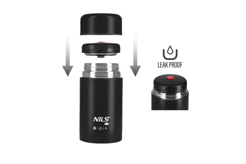 TERMOS OBIADOWY 1000ML CZARNY NC3802 /NILS CAMP