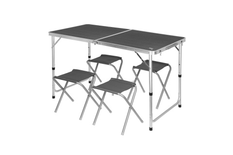 STÓŁ I KRZESŁA ZESTAW CIEMNOSZARY NC1633 /NILS CAMP