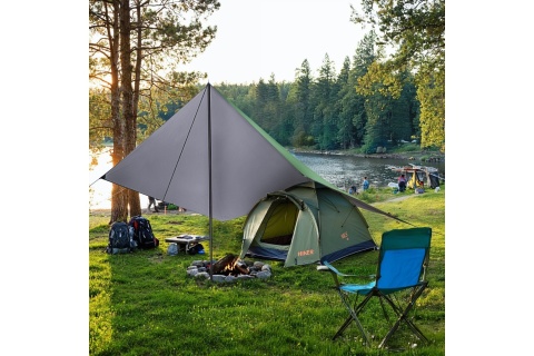 PŁACHTA BIWAKOWA KEMPINGOWA 300X300 CM ZIELONA NC17107 TARP /NILS CAMP