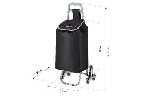WÓZEK NA ZAKUPY 40L CZARNY NC17206 /NILS CAMP