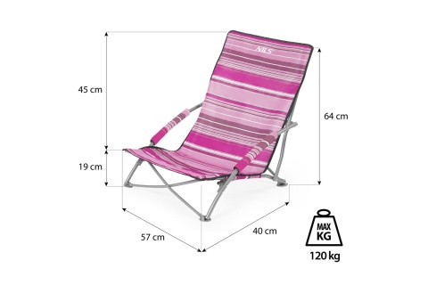 KRZESŁO PLAŻOWE RÓŻOWE NC3035 /NILS