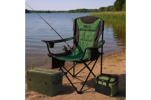 KRZESŁO KEMPINGOWE SKŁADANE KHAKI NC3501 /NILS CAMP