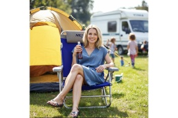 KRZESŁO TURYSTYCZNE 2W1 SKŁADANE NIEBIESKO-SZARE NC3502 /NILS CAMP