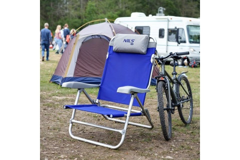 KRZESŁO TURYSTYCZNE 2W1 SKŁADANE NIEBIESKO-SZARE NC3502 /NILS CAMP