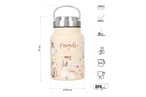 BUTELKA NA WODĘ 520ML STALOWA FOREST NC3806 /NILS CAMP