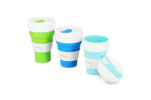 KUBEK SILIKONOWY SKŁADANY 600ML JASNO ZIELONY NC4103 /NILS CAMP