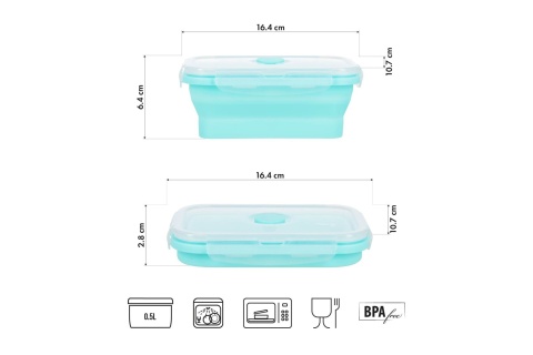 POJEMNIK/LUNCH BOX SKŁADANY MIĘTOWY 500ML NC4105 /NILS CAMP