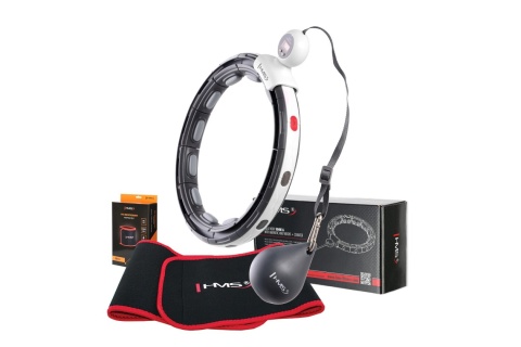 HULA HOP MAGNETYCZNY CZARNY Z LICZNIKIEM HHM15 + PAS WYSZCZUPLAJĄCY CZERWONY BR163 /HMS