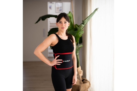 HULA HOP MAGNETYCZNY CZARNY Z LICZNIKIEM HHM15 + PAS WYSZCZUPLAJĄCY CZERWONY BR163 /HMS