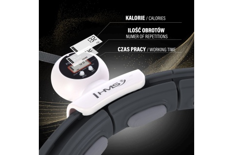 HULA HOP MAGNETYCZNY CZARNY Z LICZNIKIEM HHM15 + PAS WYSZCZUPLAJĄCY CZERWONY BR163 /HMS