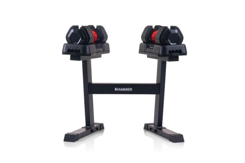 HANTLE REGULOWANE ZE STOJAKIEM ZESTAW 2X25 KG STRONGLOCK 4.0 HAMMER