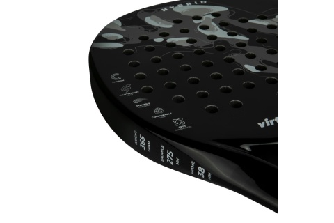 RAKIETA PADEL HYBRID - CZARNO-SZARA /VIRTUFIT