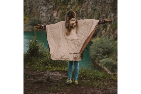 PONCZO KEMPINGOWE CIENKIE Z OGRZEWACZEM BRĄZOWE /OFFLANDER