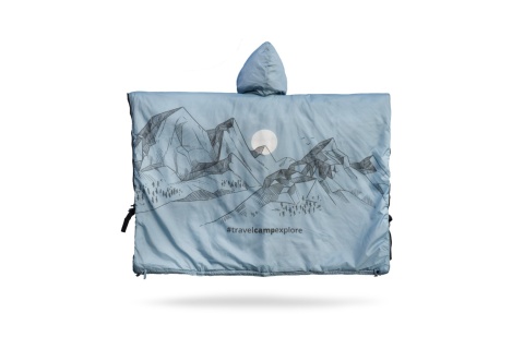 PONCZO KEMPINGOWE GRUBE Z OGRZEWACZEM BŁĘKIT /OFFLANDER