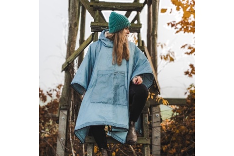 PONCZO KEMPINGOWE GRUBE Z OGRZEWACZEM BŁĘKIT /OFFLANDER