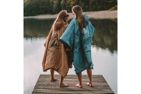 PONCZO KEMPINGOWE GRUBE Z OGRZEWACZEM BŁĘKIT /OFFLANDER