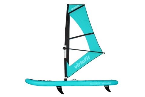 DESKA SUP TURKUSOWA - Z OSŁONĄ PRZECIWWATROWĄ I AKCESORIAMI - SURFER 305 /VIRTUFIT